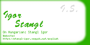 igor stangl business card